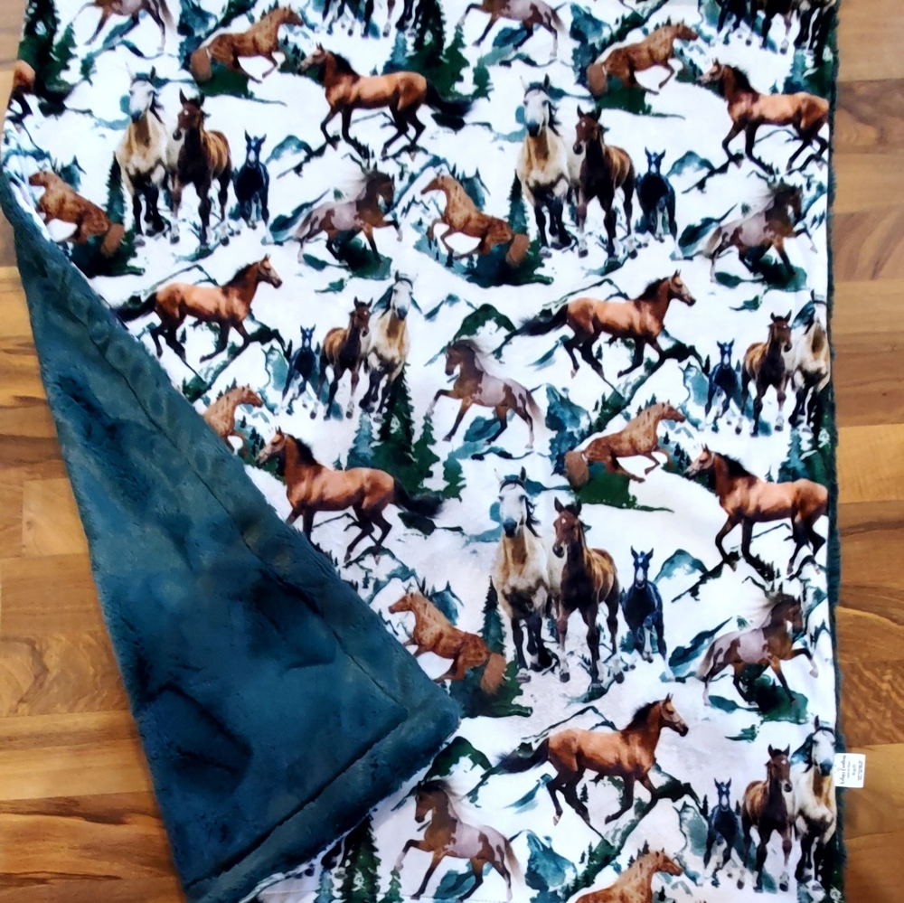 Horse minky blanket